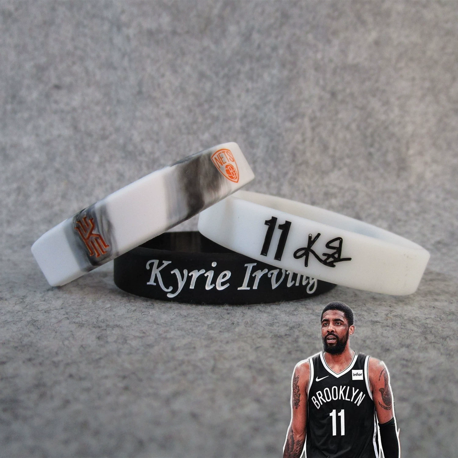 Браслет-резинка для запястья с силиконовой набивкой Kobe James Curry Wade Irving Westbrook, спортивный, светящийся, мужской со звездами
