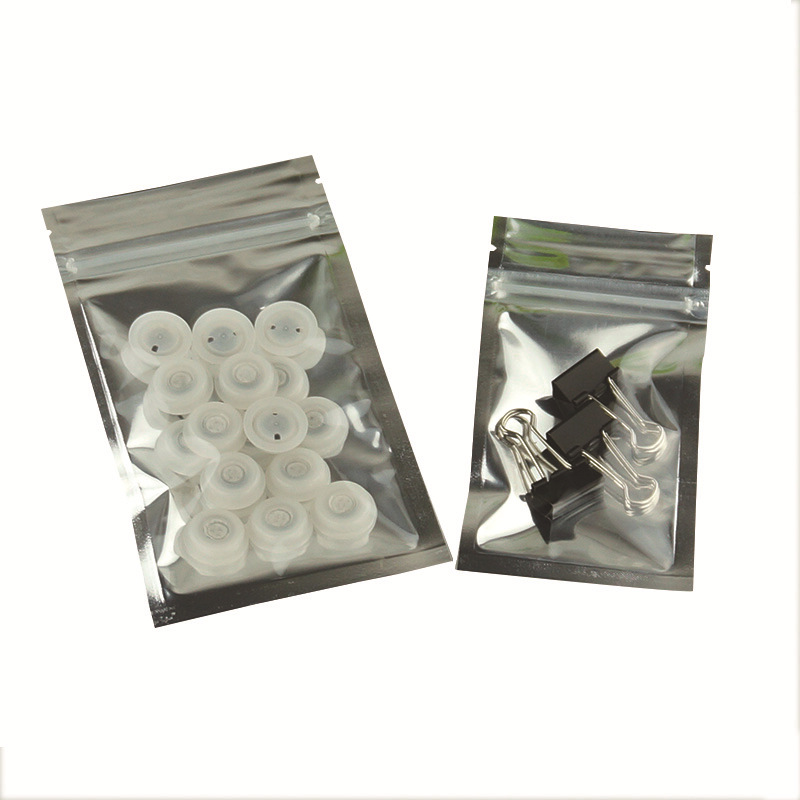 En stock bolsa ziplock de aluminio Chapado en Yin y Yang bolsa de sellado de cremallera chapada en aluminio bolsa de hueso de fondo plano embalaje de cable de datos de auriculares