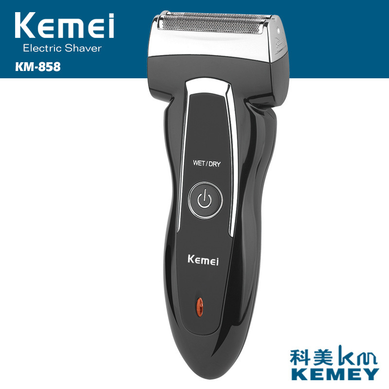 科美KEMEI KM-858往复式电动剃须刀 充电式刮胡刀批发