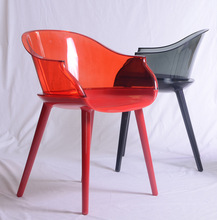 亚克力时尚田园风艺术椅子 扶手舒适稳固餐椅塞班椅透明PC椅