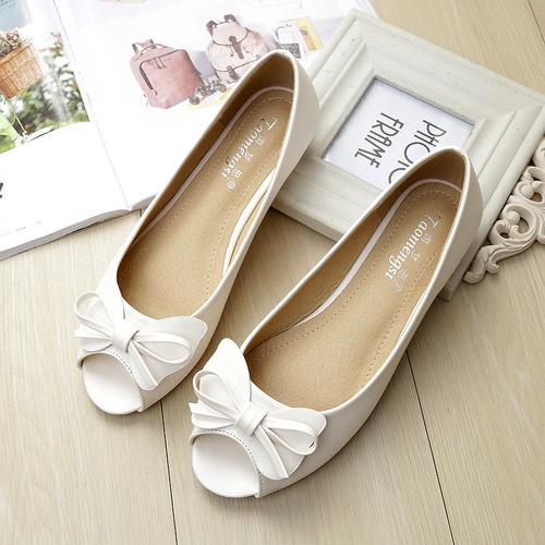 Sandals Women's 2024 Autumn New Style Fish Mouth Mom Shoes Gentle Bow Anti-Slip Soft Sole Shoes Large Size Women's Shoes