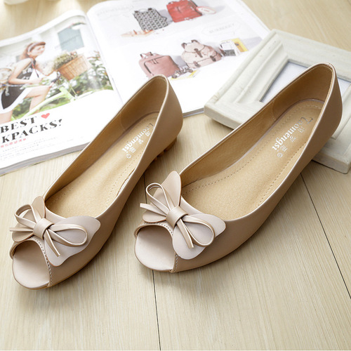 Sandals Women's 2024 Autumn New Style Fish Mouth Mom Shoes Gentle Bow Anti-Slip Soft Sole Shoes Large Size Women's Shoes