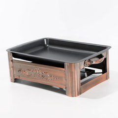 酒店用品酒精爐雙龍烤魚盤 不鏽鋼方形烤魚爐 戶外燒烤 烤魚架直