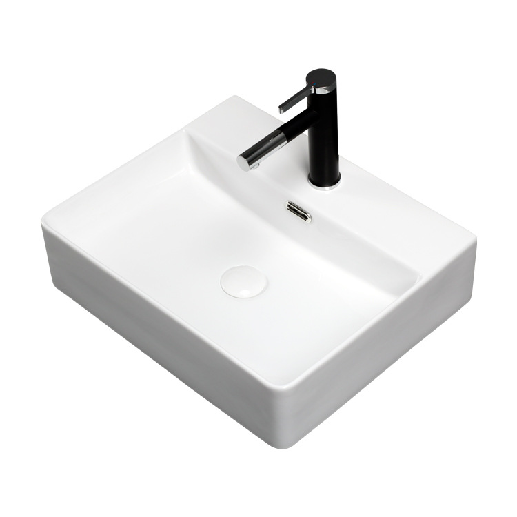 Hengying lavabo Cuenca del arte cuadrado de cerámica con grifo agujero simple moda esquina redondeada