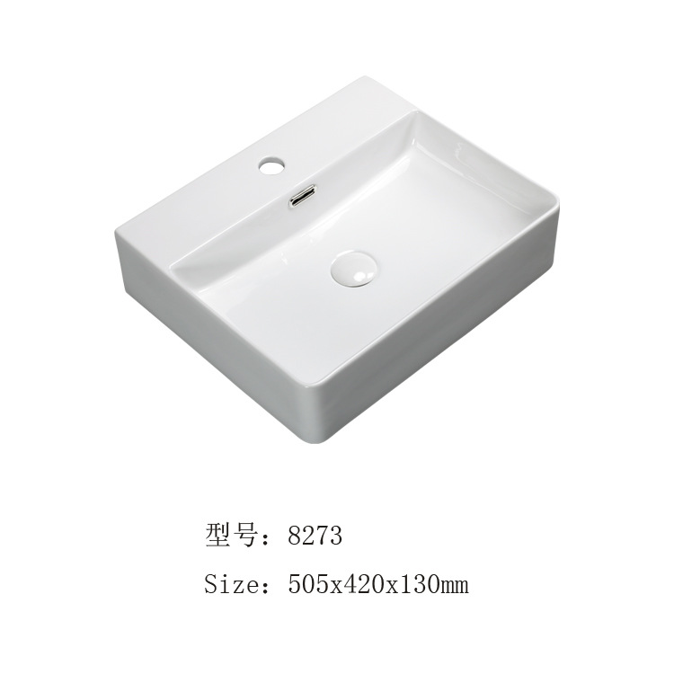 Hengying lavabo Cuenca del arte cuadrado de cerámica con grifo agujero simple moda esquina redondeada