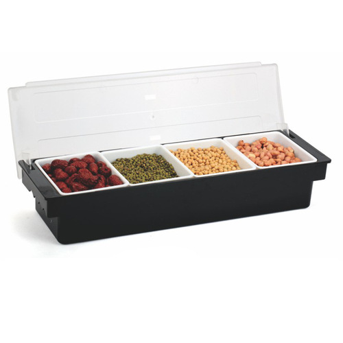Plastic Multi-Compartment Fruit Box, Preservation Seasoning Box Bar Bar Counter Use Divided Fruit Box Cocktail Decoration Box Wholesale