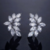 Fashionable classic earrings, zirconium, Korean style, simple and elegant design, micro incrustation, wholesale