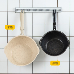 Medical stone wok non-stick pan household wok induction cooker gas stove suitable for cooking special oil-free smoke pot