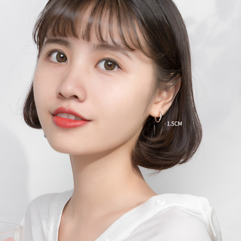 Alochi Pie Silver 990 simple creativo torcido perfiles de orejas de moda mujer dulce temperamento pendientes de orejas G372