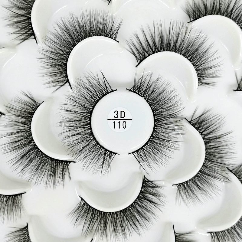 Фальшивые ресницы 3D, набор 10 пар разных размеров, импортированное волокно, коробка 16×16×1 см