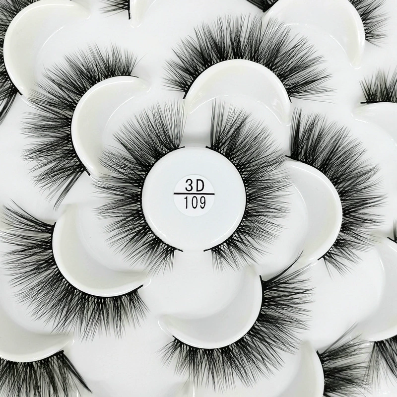 Фальшивые ресницы 3D, набор 10 пар разных размеров, импортированное волокно, коробка 16×16×1 см