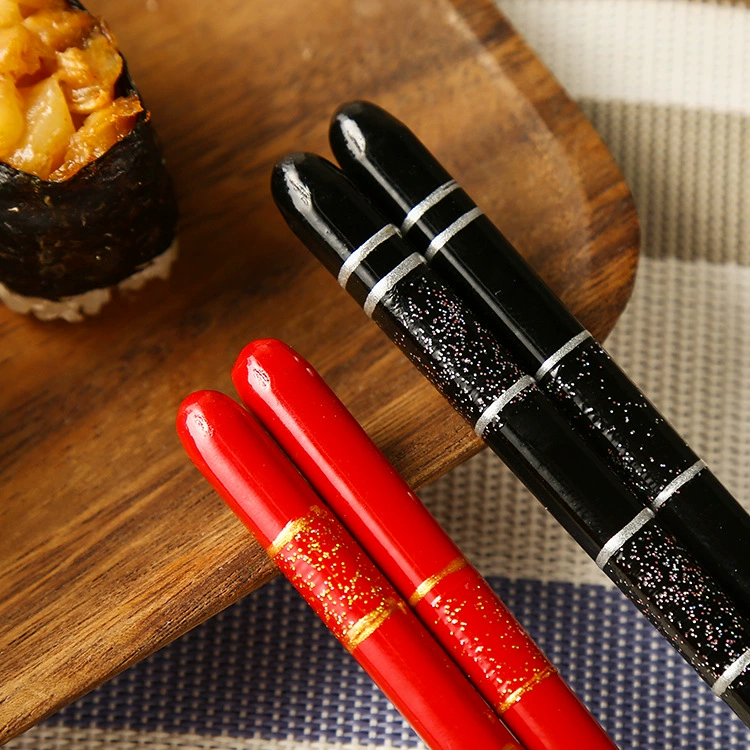 chopsticks from natural wood, red black gift box, japanese tableware