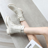 Martens, флисовые демисезонные короткие сапоги с молнией, средней длины