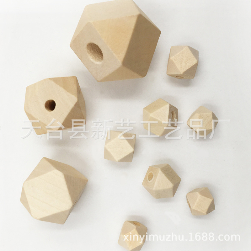 Spot diy log color wood octagonal wood beads beads 10-30mm polygonal Lotus wood beads jewelry accessories