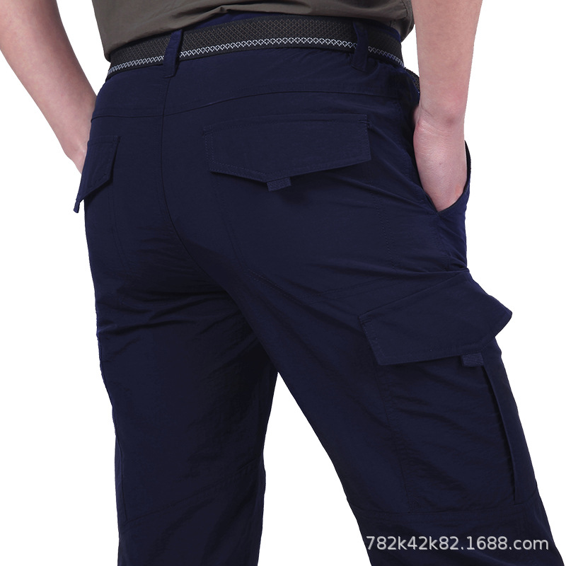 2021 nuevos pantalones de secado rápido al aire libre para hombres delgados más tamaño overoles multibolsillos sueltos pantalones casuales para hombres
