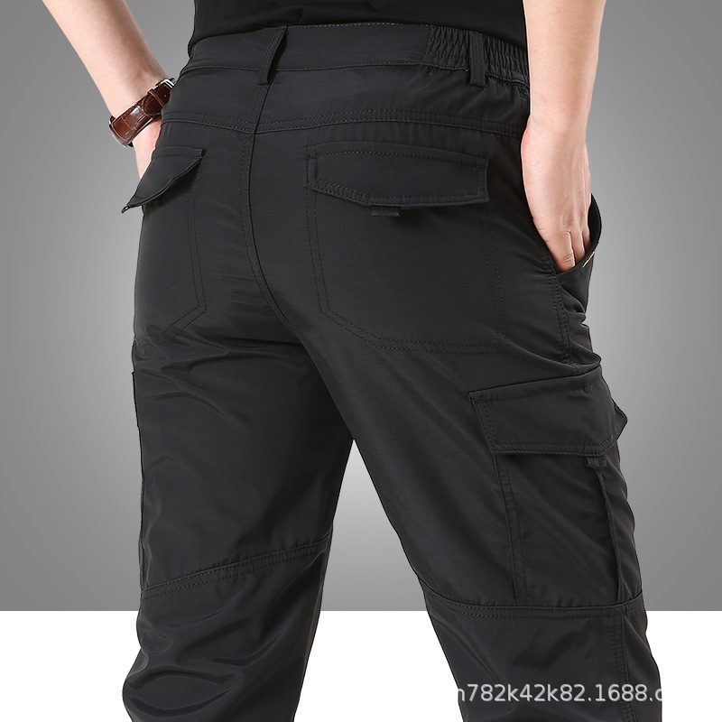 2021 nuevos pantalones de secado rápido al aire libre para hombres delgados más tamaño overoles multibolsillos sueltos pantalones casuales para hombres