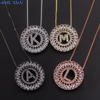 High-end zirconium, pendant, necklace with letters, accessory, suitable for import, English letters