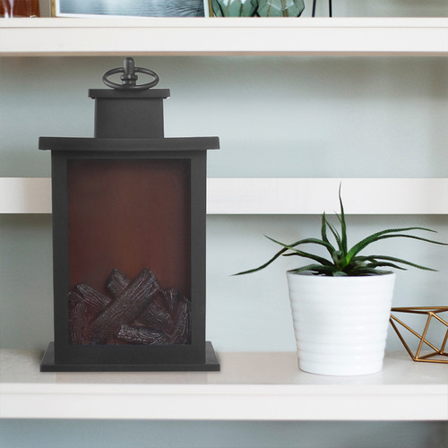 Amazon cross-border creative small ornaments, home decoration, crafts, candlesticks, simulation decoration, LED charcoal flame wind lamp