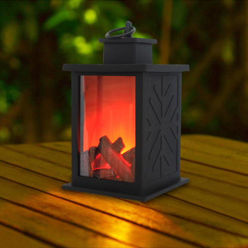 Amazon cross-border creative small ornaments, home decoration, crafts, candlesticks, simulation decoration, LED charcoal flame wind lamp