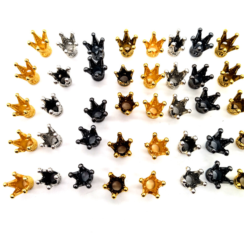 外贸专供合金皇冠大孔珠手工diy手链项链皇冠穿珠隔珠配件10.5x9