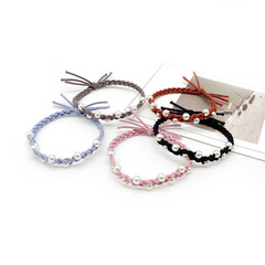 Korean trendy Instagram hair accessories, two-in-one headband and hair tie, Korean-style cute hair loop hair tie, simple pearl hair loop hair tie