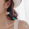 Fashionable retro earrings from pearl, micro incrustation, french style, simple and elegant design, Japanese and Korean, Korean style