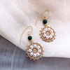 Fashionable retro earrings from pearl, micro incrustation, french style, simple and elegant design, Japanese and Korean, Korean style