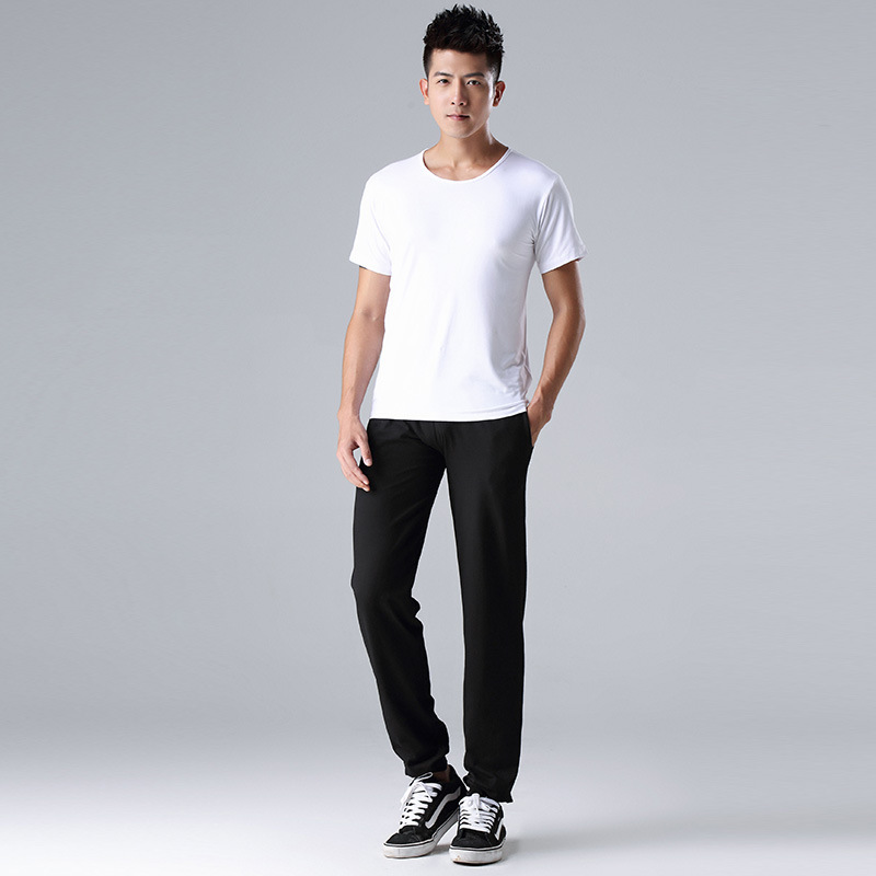 White short sleeve round neck + turnip pants suit