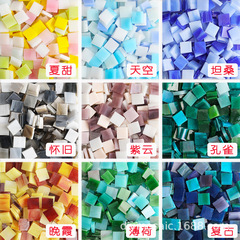 Square colorful church glass mica mosaic DIY art craft inlay art light transmitting Tiffany lamp