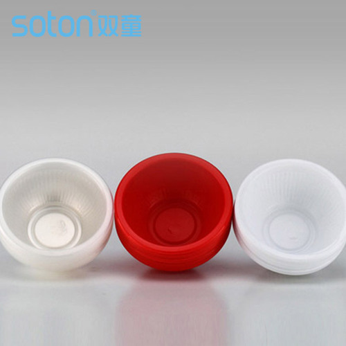 Double thickened red bowl festive wedding banquet picnic tableware porridge bowl round transparent plastic bowl PP plastic disposable small bowl