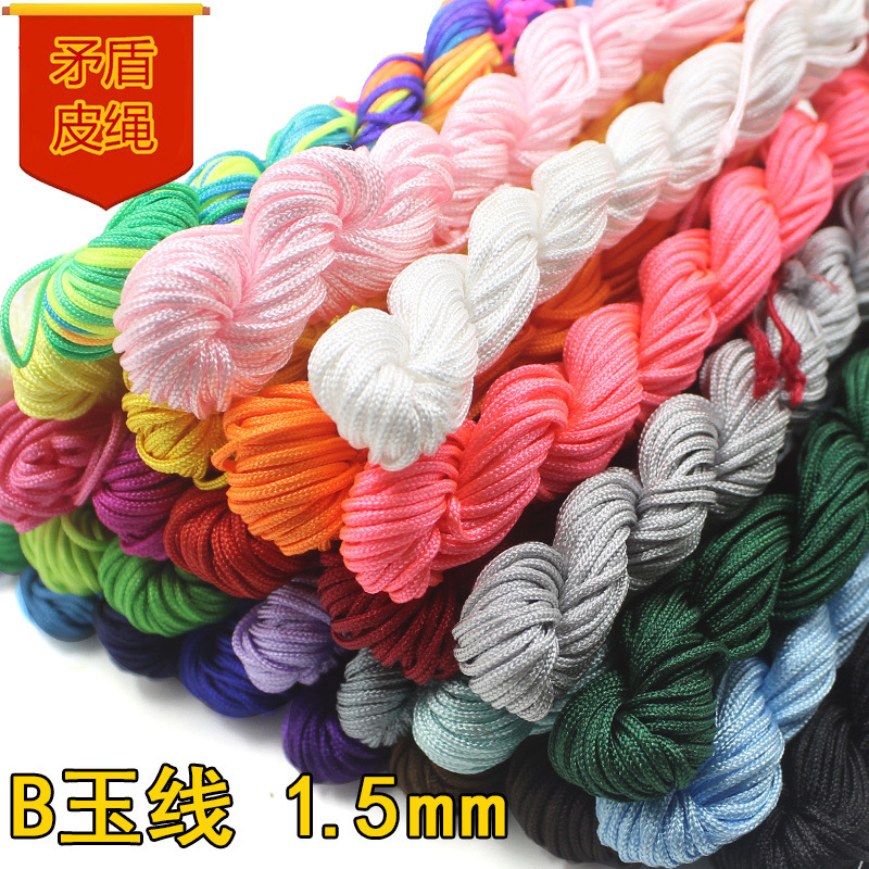 Jade Line B Jade Line 1.5mm Hand Braided Rope Bracelet Red Rope Line Chinese Knot Wire DIY Jewelry Accessories Special Price