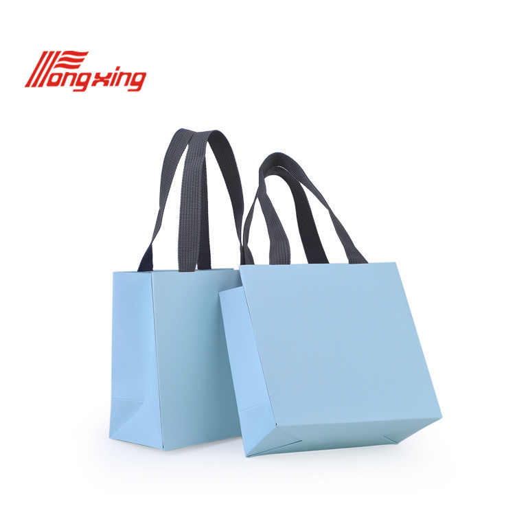 首饰手提袋纸加厚高档礼物袋子浅蓝现货厂家可首饰手提礼袋