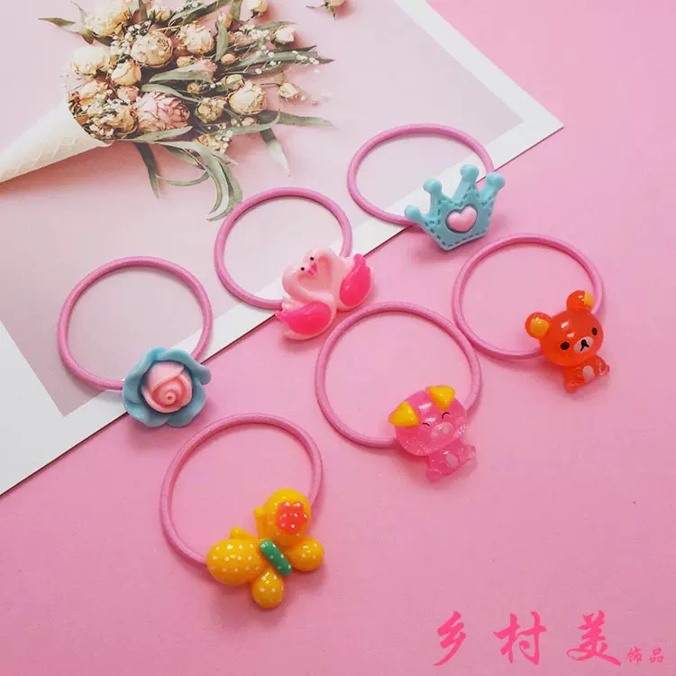 儿童皮筋可爱卡通发圈女童发绳宝宝不伤发橡皮筋女童发饰批发