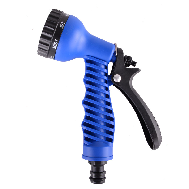 Pistola de agua de siete funciones para el hogar ducha pistola de pulverización de agua de jardín herramienta de limpieza de lavado de coches de plástico tubería de agua telescópica cabeza de la pistola de agua
