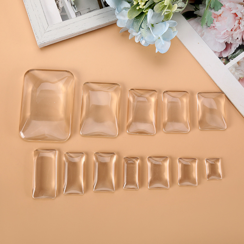 DIY Time Gem Glass Patch Transparent Rectangular Glass Patch Factory Direct Supply Pendant Accessories Can Be Customized
