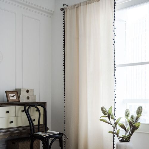 Yimanqiyun Curtains Solid Color Semi-Blackout Kitchen Curtains White Simple Partition Curtains Bay Window Translucent Curtains Finished Products