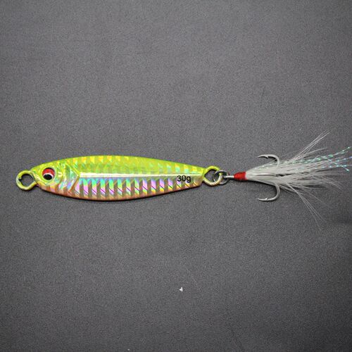 Cut-off iron plate lead fish lure, iron plate lead fish blood groove hook, sea fishing lure, 7-30g fake bait, boat fishing fishing gear