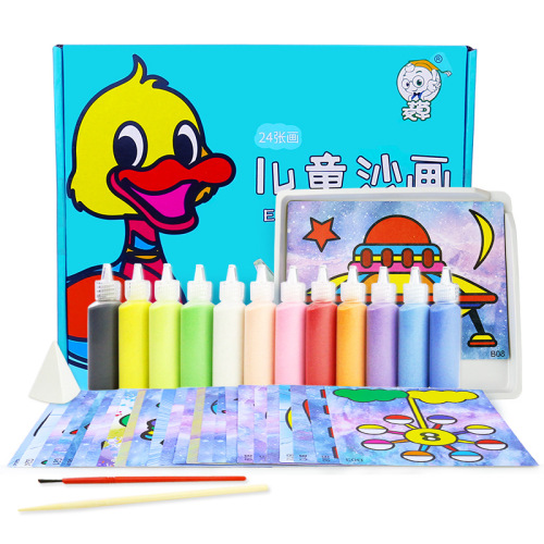 24 sand paintings for children color sand painting set kindergarten diy handmade educational toys men and women children gift prizes