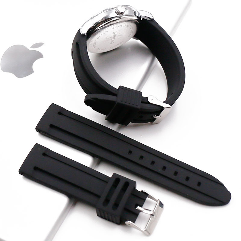 Silicone travel waterproof rubber men's watch strap for men and women, accessory, 20mm, 22mm, 24mm