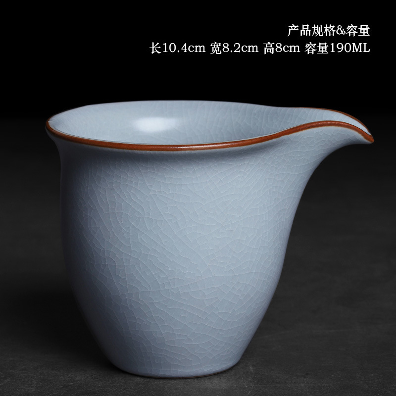 Ru Kiln Tea Set Fair Cup Single Large Pouring Tea Cup Kung Fu Tea Sea Ice Crack Tea Cup Ru Porcelain Fair Cup