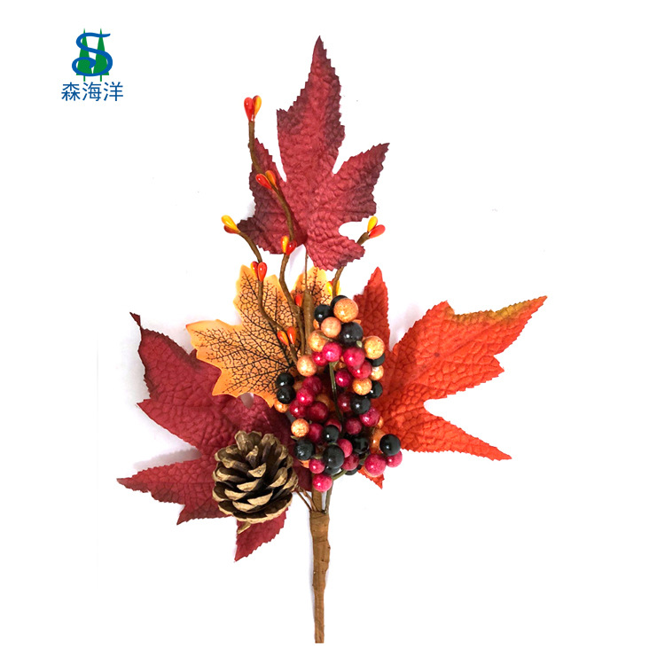 Nueva personalización de la rama de otoño festival de cosecha simulación de rama de hoja de arce simulación de calabaza de hoja de arce Comercio exterior Exportación