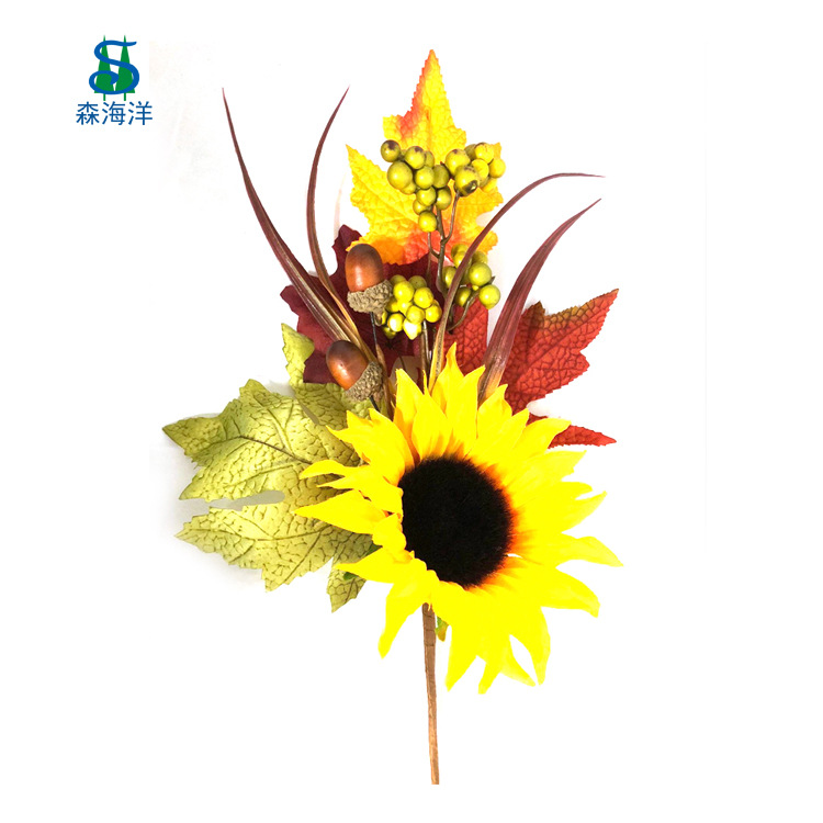 Nueva personalización de la rama de otoño festival de cosecha simulación de rama de hoja de arce simulación de calabaza de hoja de arce Comercio exterior Exportación