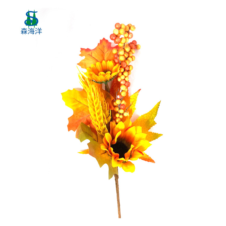 Nueva personalización de la rama de otoño festival de cosecha simulación de rama de hoja de arce simulación de calabaza de hoja de arce Comercio exterior Exportación