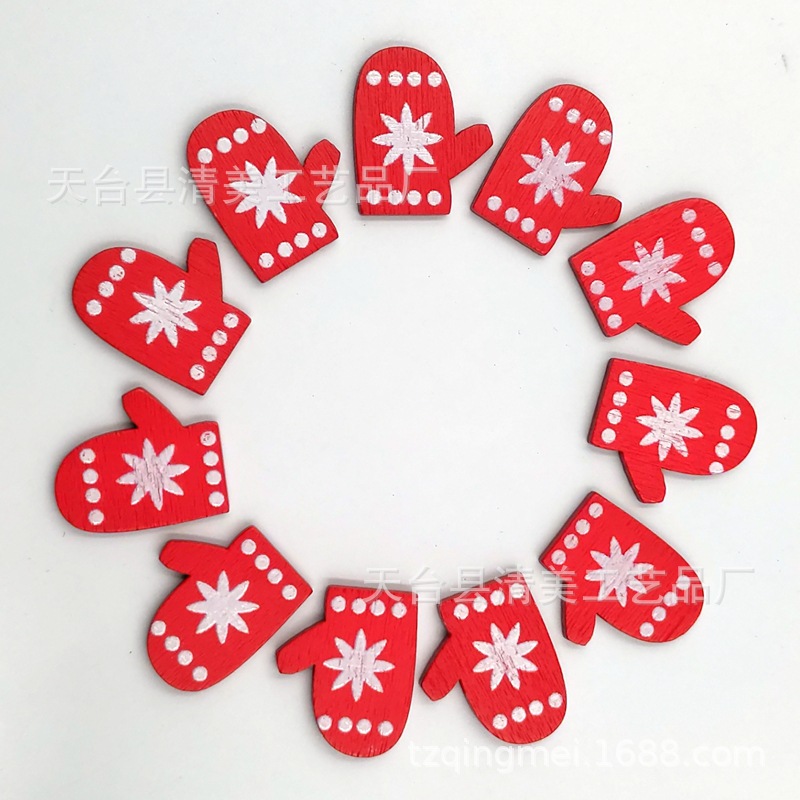 Pieza de madera decorativa navideña de madera Parche hecho a mano de madera para niños de bricolaje 100 piezas por paquete