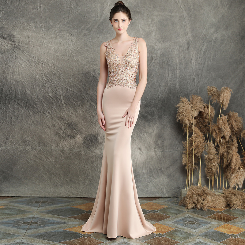 16158# handmade applique nail bead toast dress bride long thank you banquet slim fishtail dress wedding evening dress 16158# handmade applique nail bead toast dress bride long thank you banquet slim fishtail dress wedding evening dress