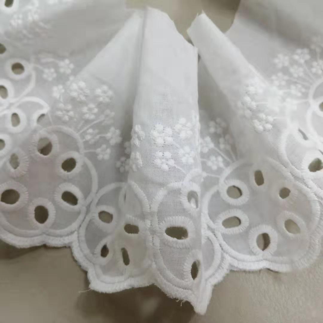 花边批发9088棉布刺绣蕾丝米白色棉花边现货批发厂家服装绣花辅料