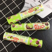 批发明治meiji青提味橡皮糖巧克力夹心朱古力休闲零食50g 6支一组