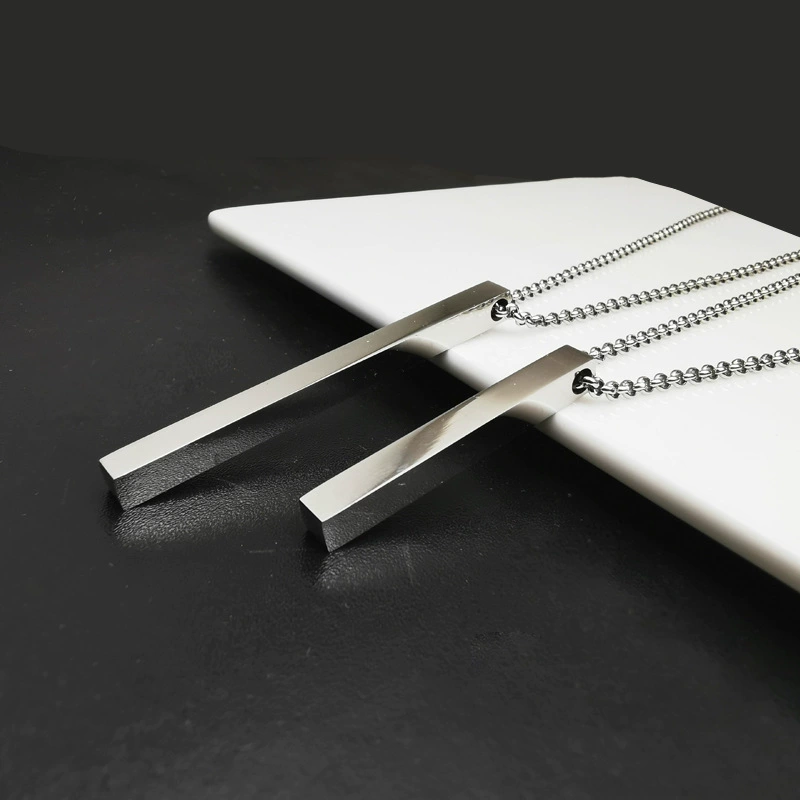 Three dimensional glossy necklace stainless steel, keychain, mirror effect