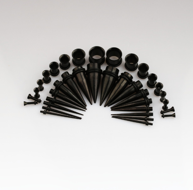 Acero inoxidable solo tirón aurícula afilada cono combinación color afilado cono aurícula oído expansión traje cuerpo piercing joyería al por mayor