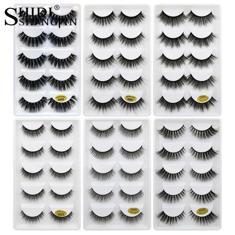 Cross-border 3d mink false eyelashes 5 pairs of natural thick eyelashes G800 beauty makeup tools Cross-border 3d mink false eyelashes 5 pairs of natural thick eyelashes G800 beauty makeup tools